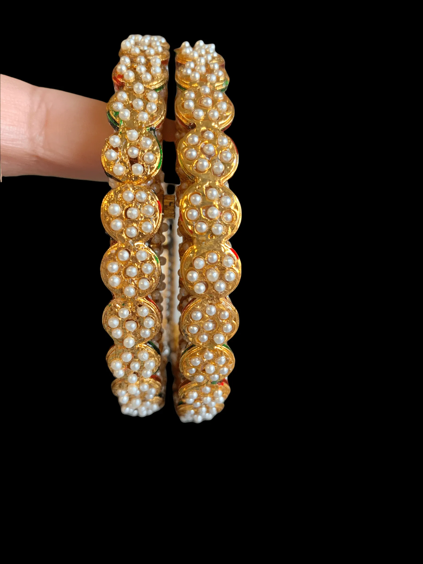 B47 Pearl rajwadi style bangles (READY TO SHIP )