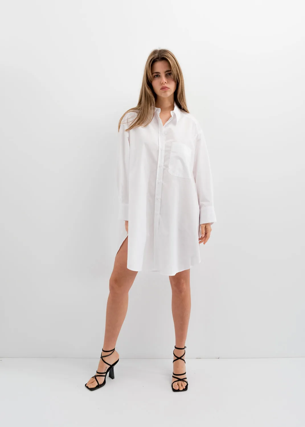 Camicia oversize in popeline