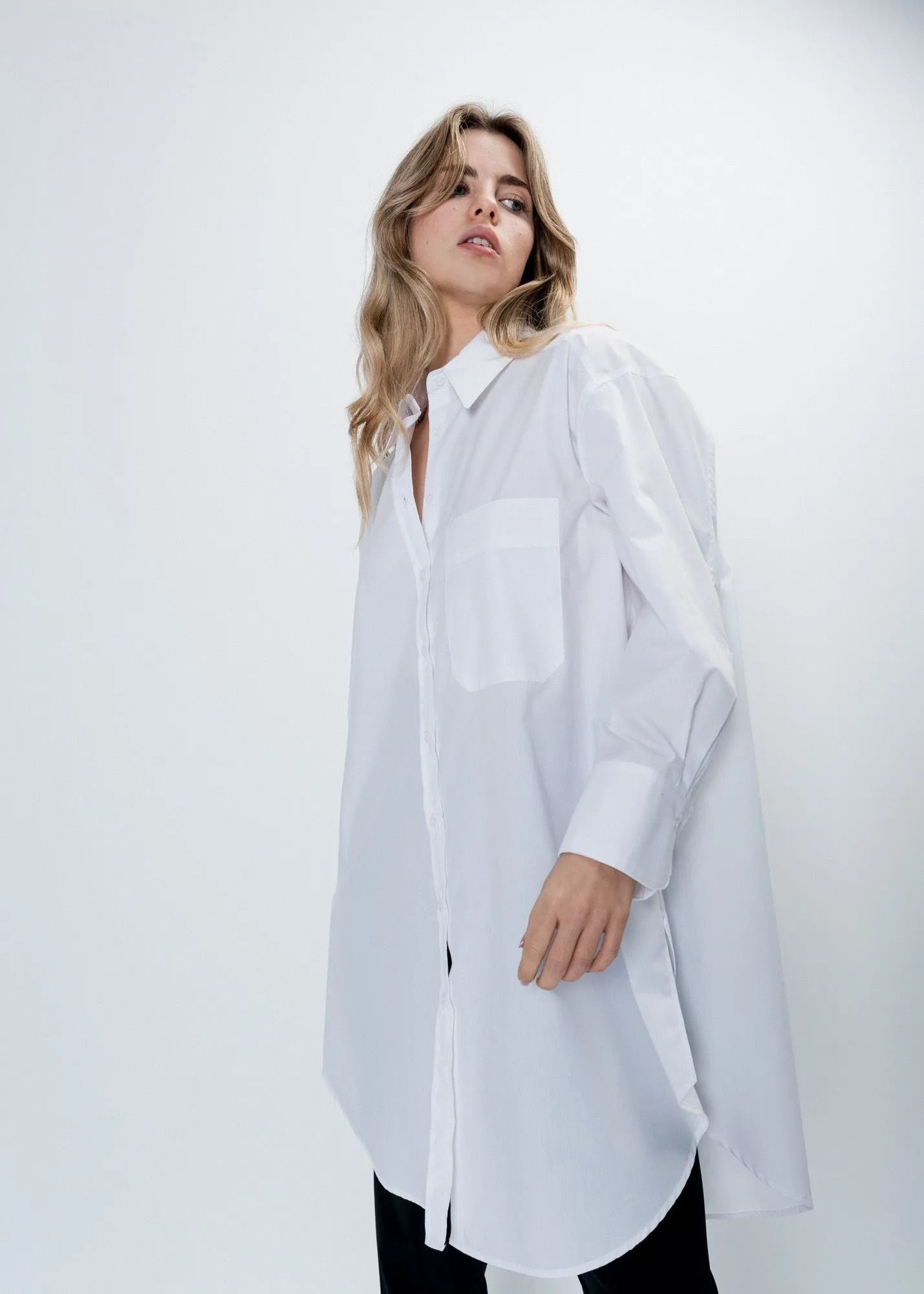 Camicia oversize in popeline