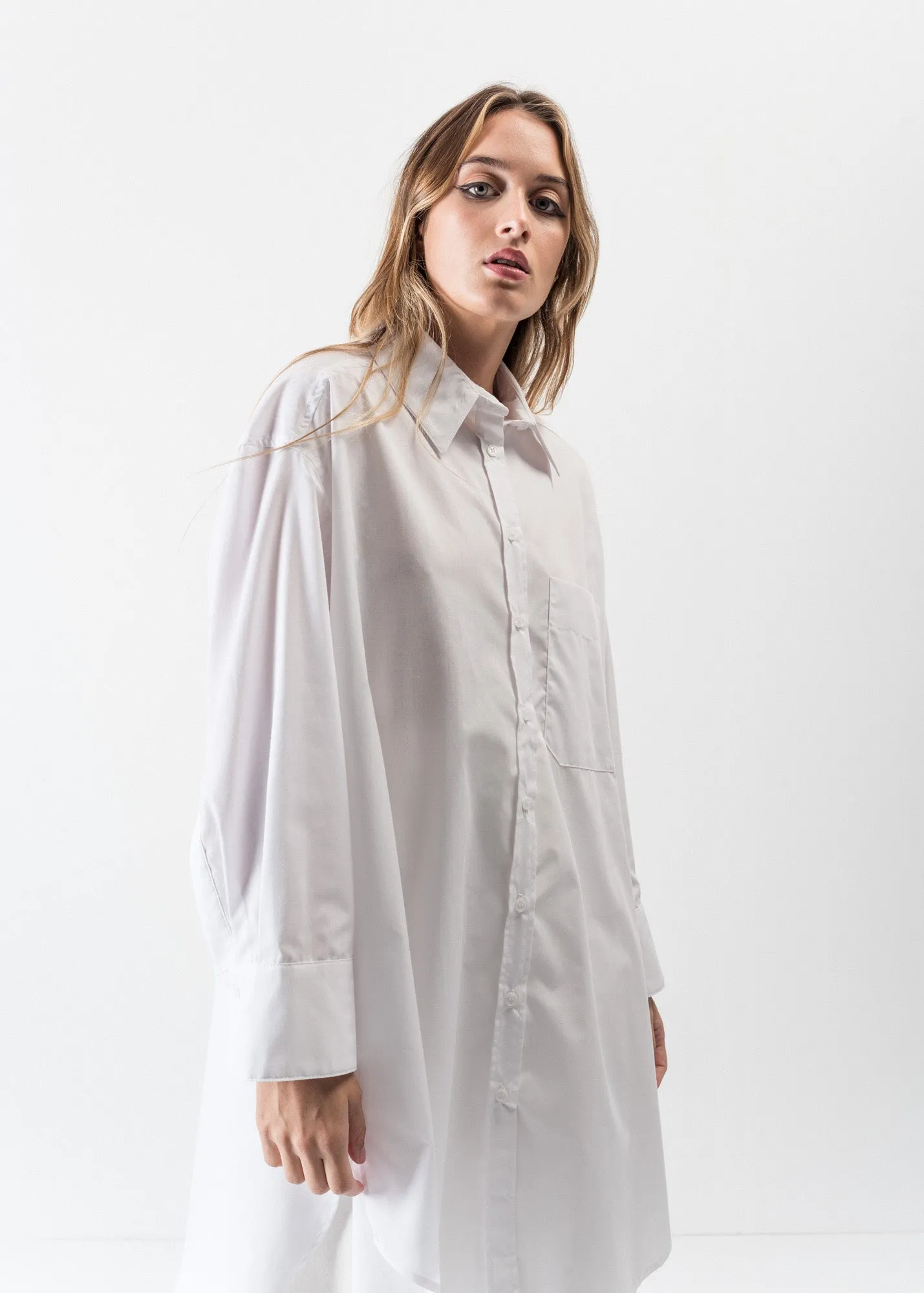 Camicia oversize in popeline