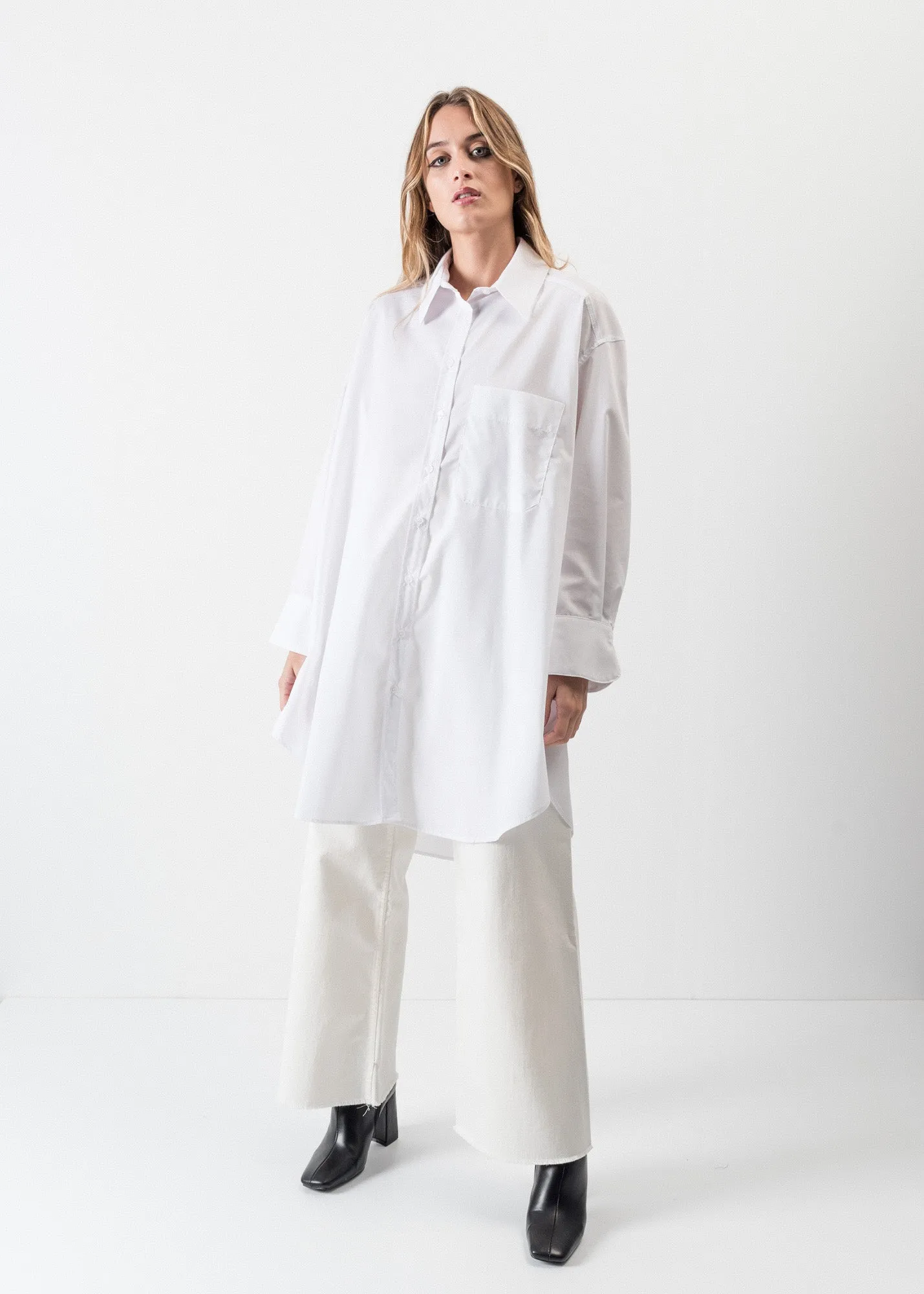 Camicia oversize in popeline