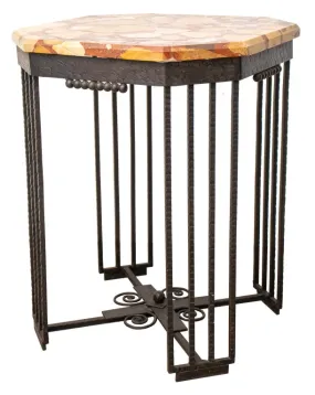 Edgar Brandt Style Art Deco Wrought Iron Table