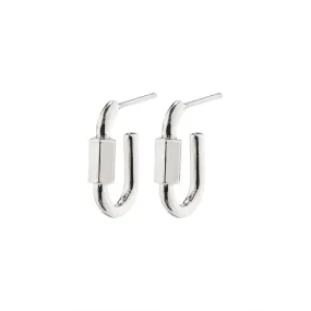 Hopeful Silver Plated Mini Carabiner Hoops