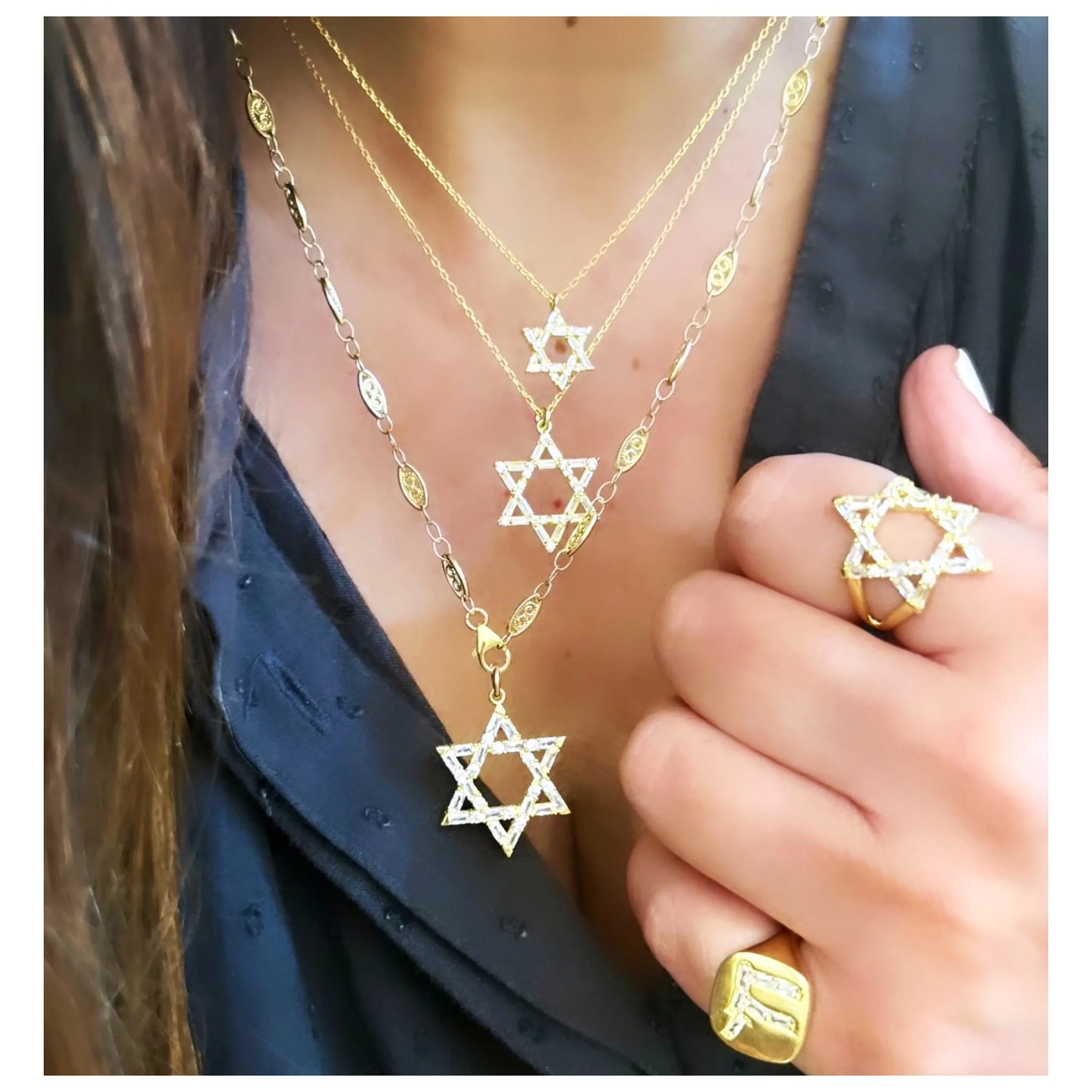 Large Nessa Magen David Necklace