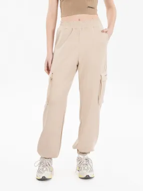 Pantaloni jogger tasche beige sand