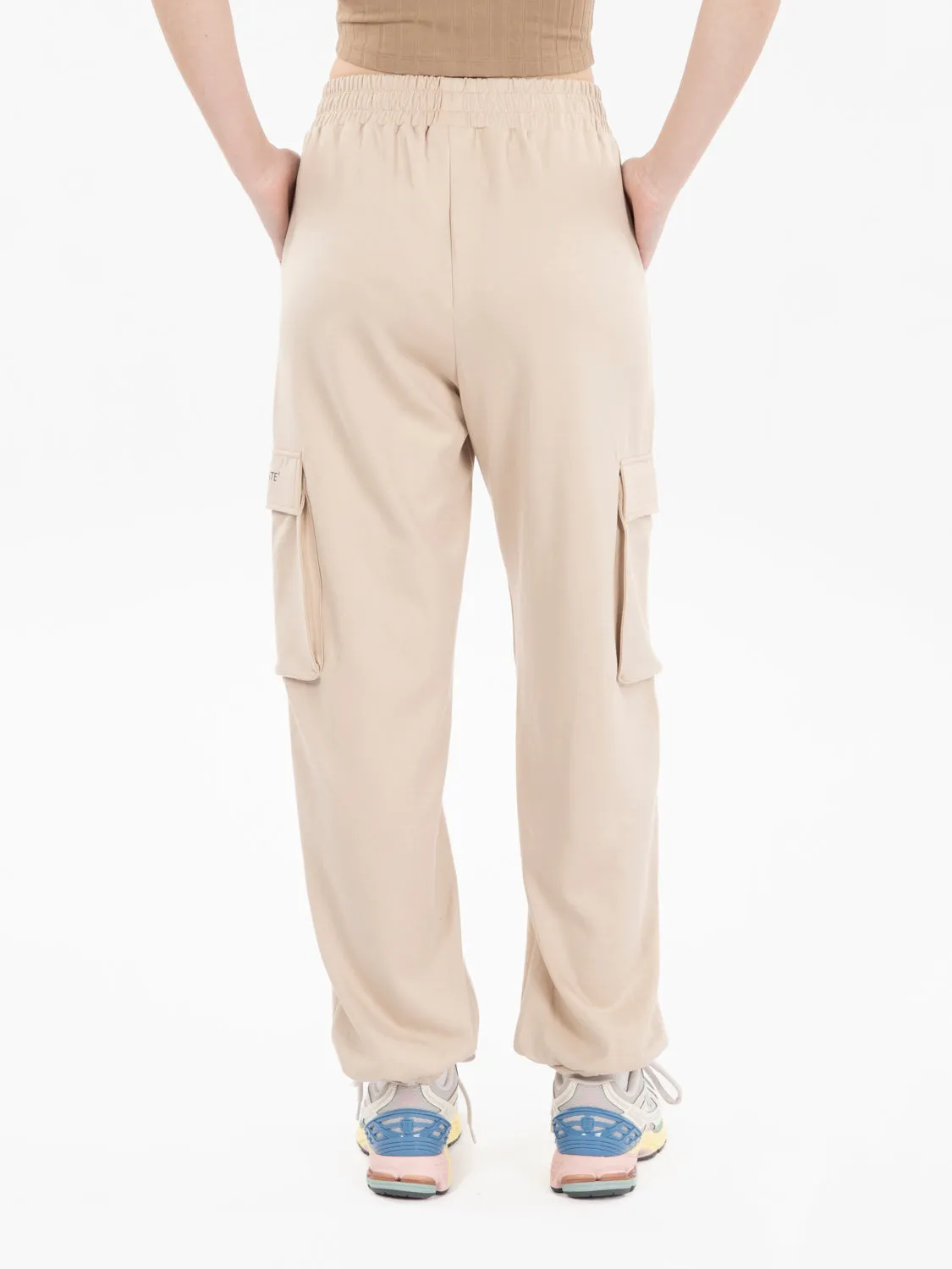 Pantaloni jogger tasche beige sand