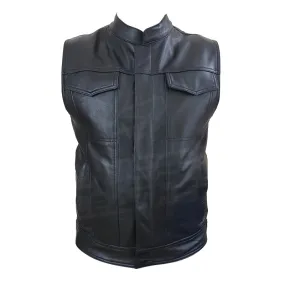 The "Club Rider" Motorcycle leather Vest with zippered lining for patches